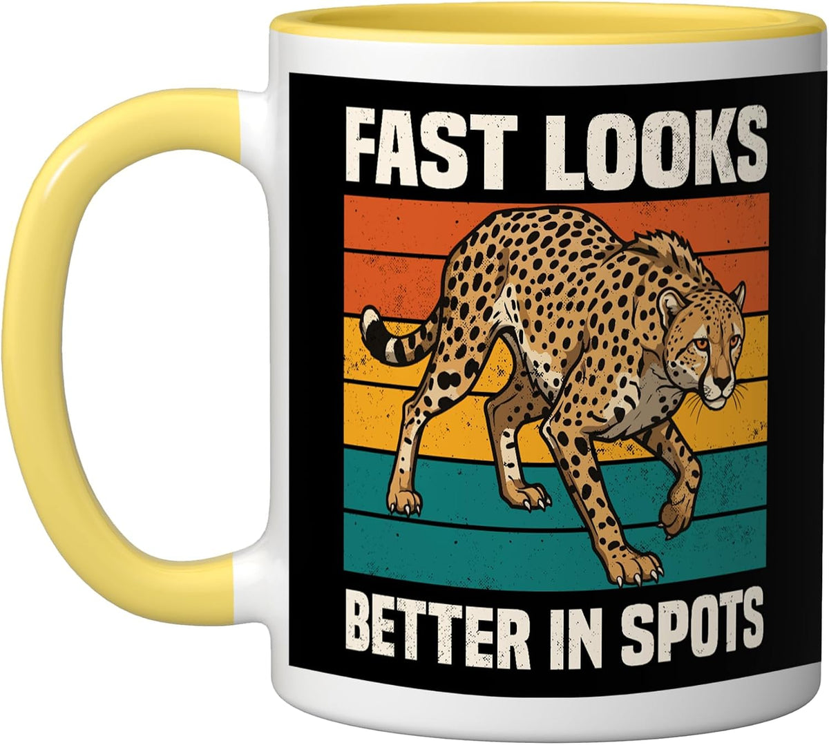 Cheetah Fast Looks Better In Spots Retro Vintage Ceramic Mug