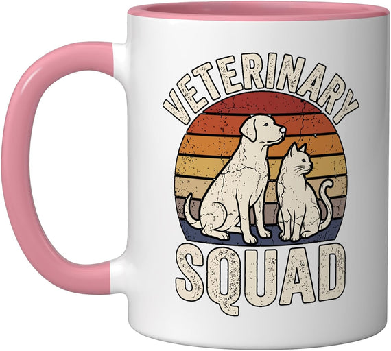 Veterinary Squad Retro Dog Cat Animal Doctor Vet Tech Ceramic Mug