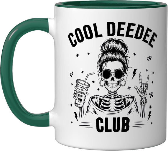 Cool Deedee Skull Rocker Grandma Halloween Ceramic Mug