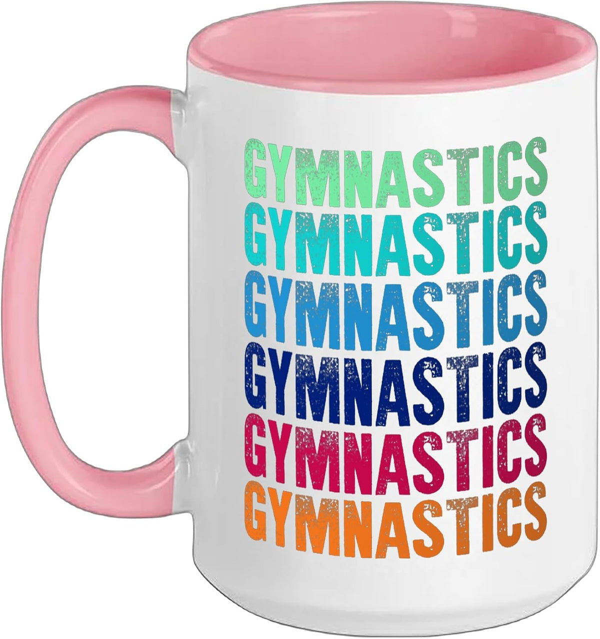Gymnastics Colorful Rainbow Retro Text Ceramic Mug