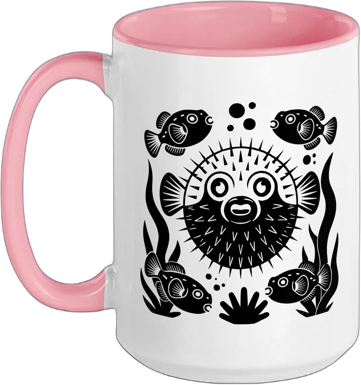 Puffer Fish Keeper Aquarist Vintage Badge Illustration Ceramic Mug
