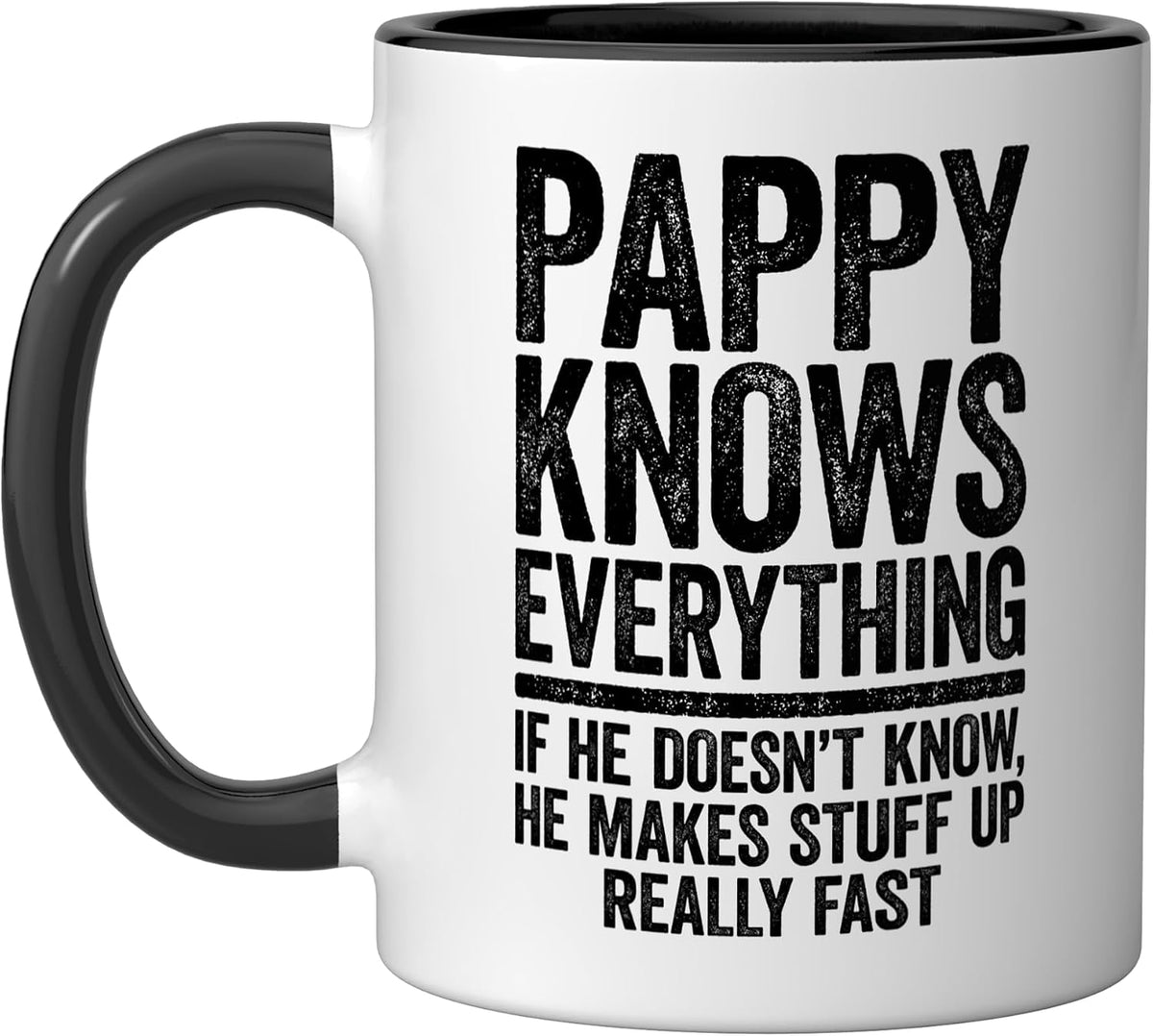 Pappy Knows Everything Funny Grandpa Ceramic Mug