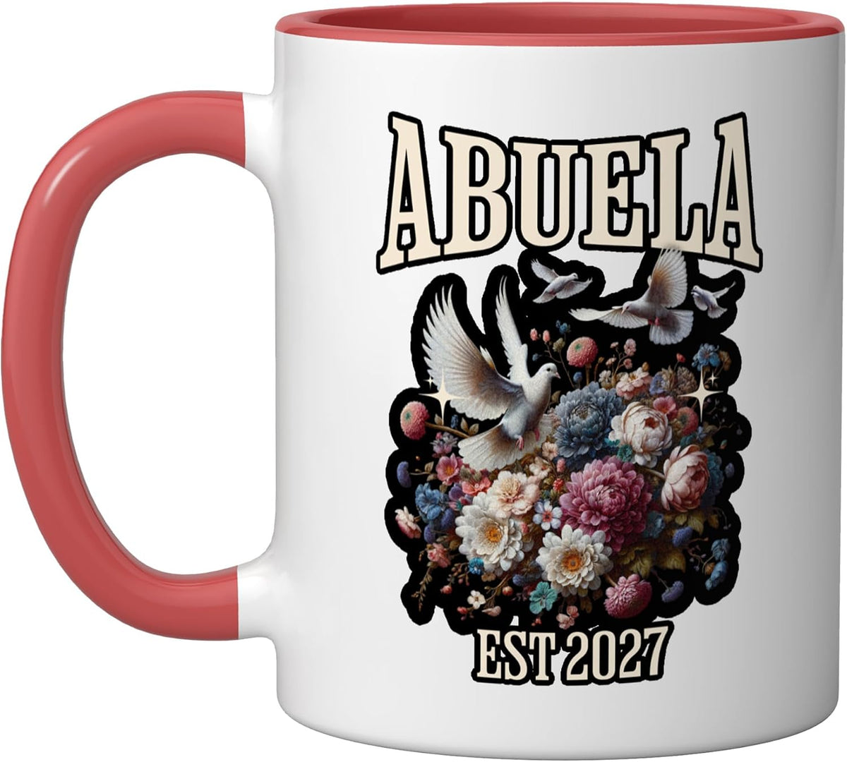 Abuela Est 2027 New Baby Pregnancy Reveal Grandma Family Ceramic Mug