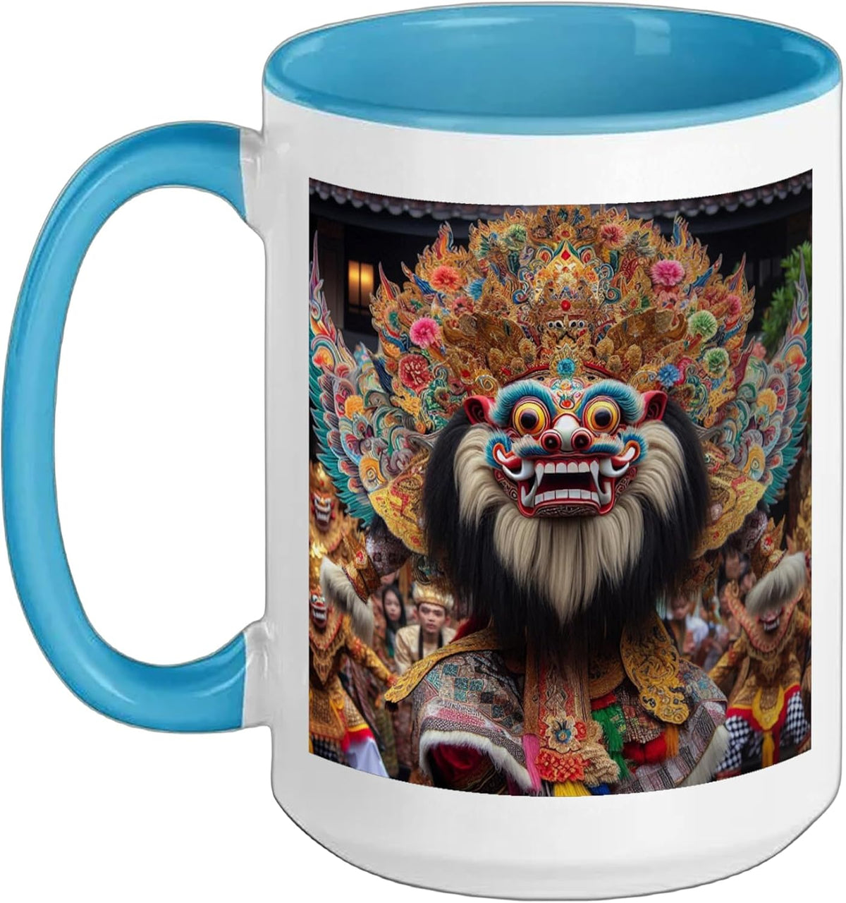 Barong Balinese Mythology King Of Spirits Lion Mask Ceramic Mug