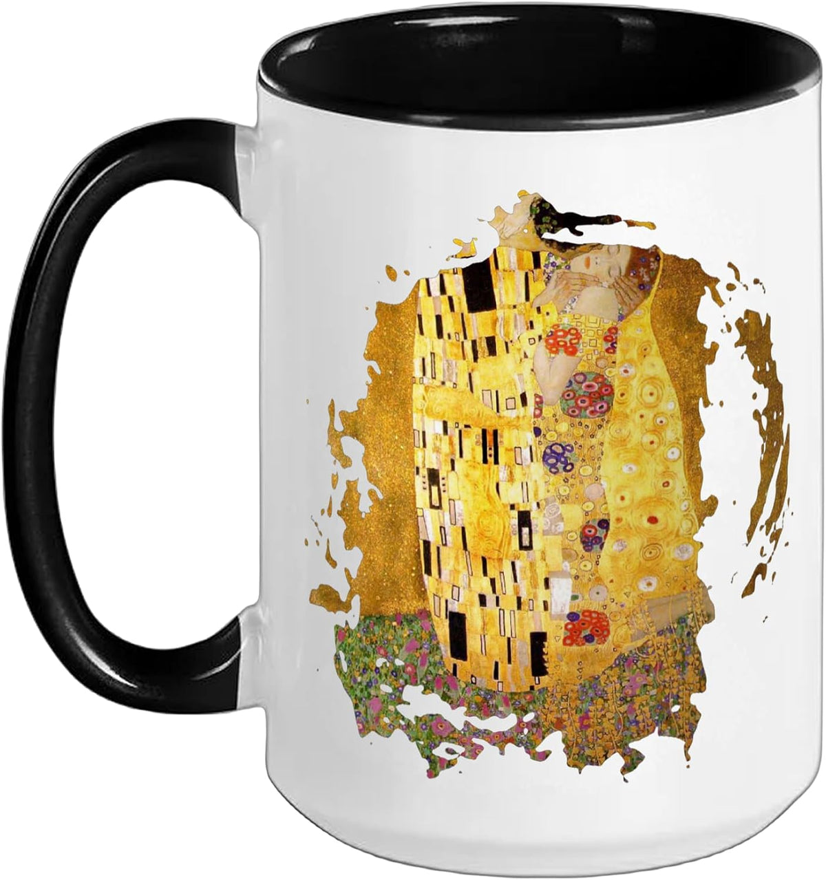 The Kiss Grunge By Gustav Klimt Ceramic Mug