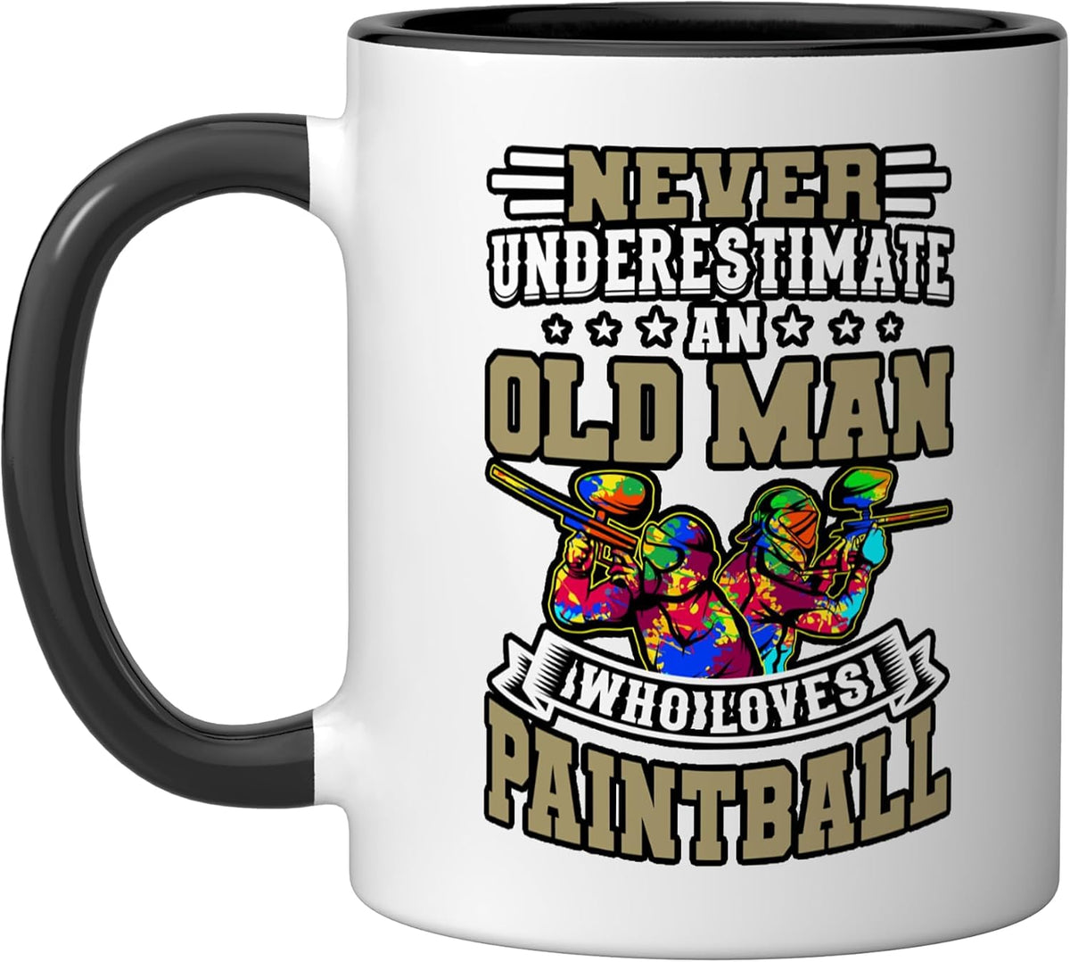 Retro Paintball Master Old Man Paintballers Shooting Ceramic Mug