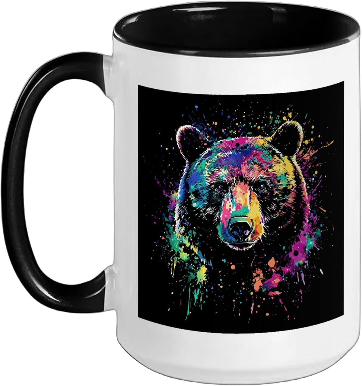 Colorful Painting Bear Ceramic Mug