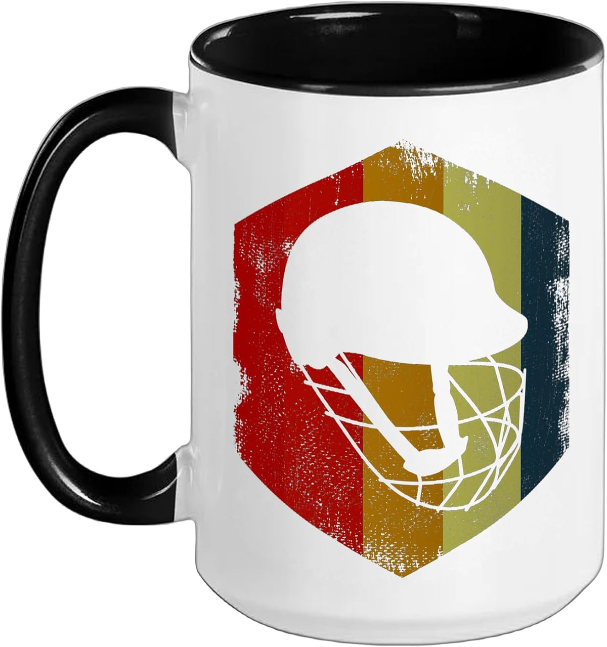 Vintage Cricket Helmet Sketch Cricketer Team Sports Ceramic Mug