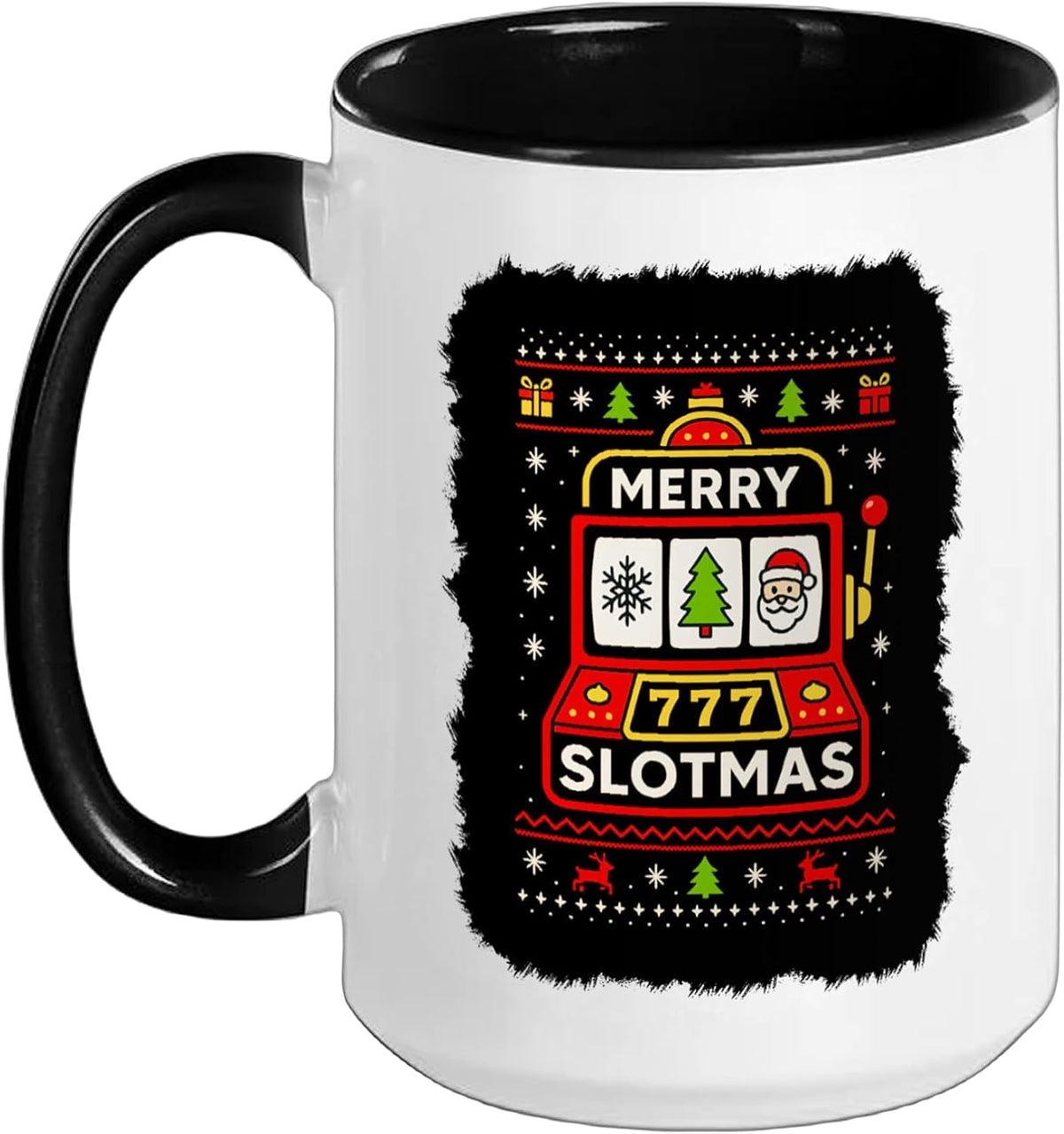 Christmas Slot Machine Gambling Merry Slotmas Ugly Sweater Ceramic Mug