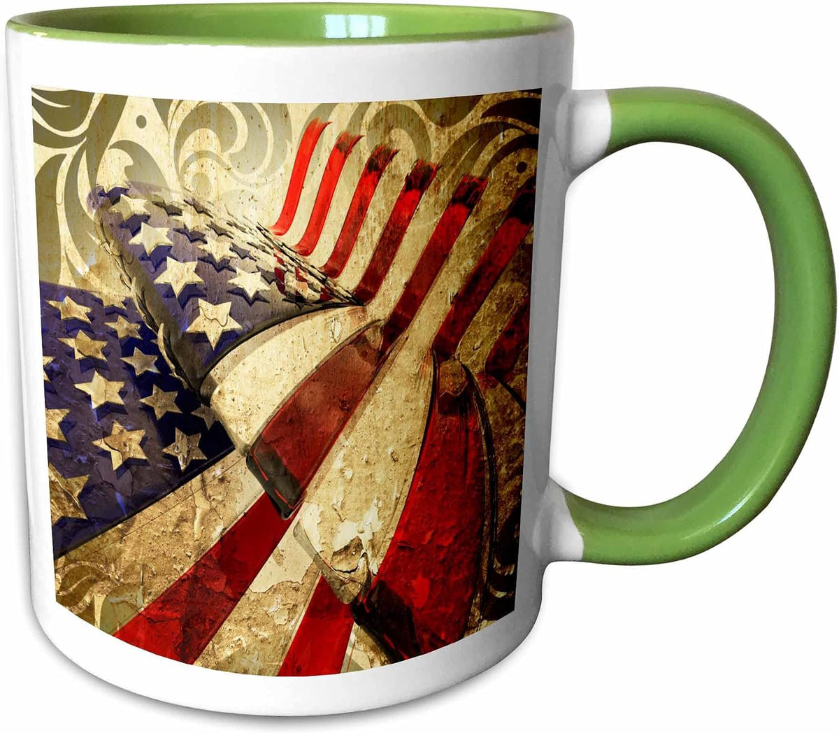 Glass And Grunge American Flag Ceramic Mug