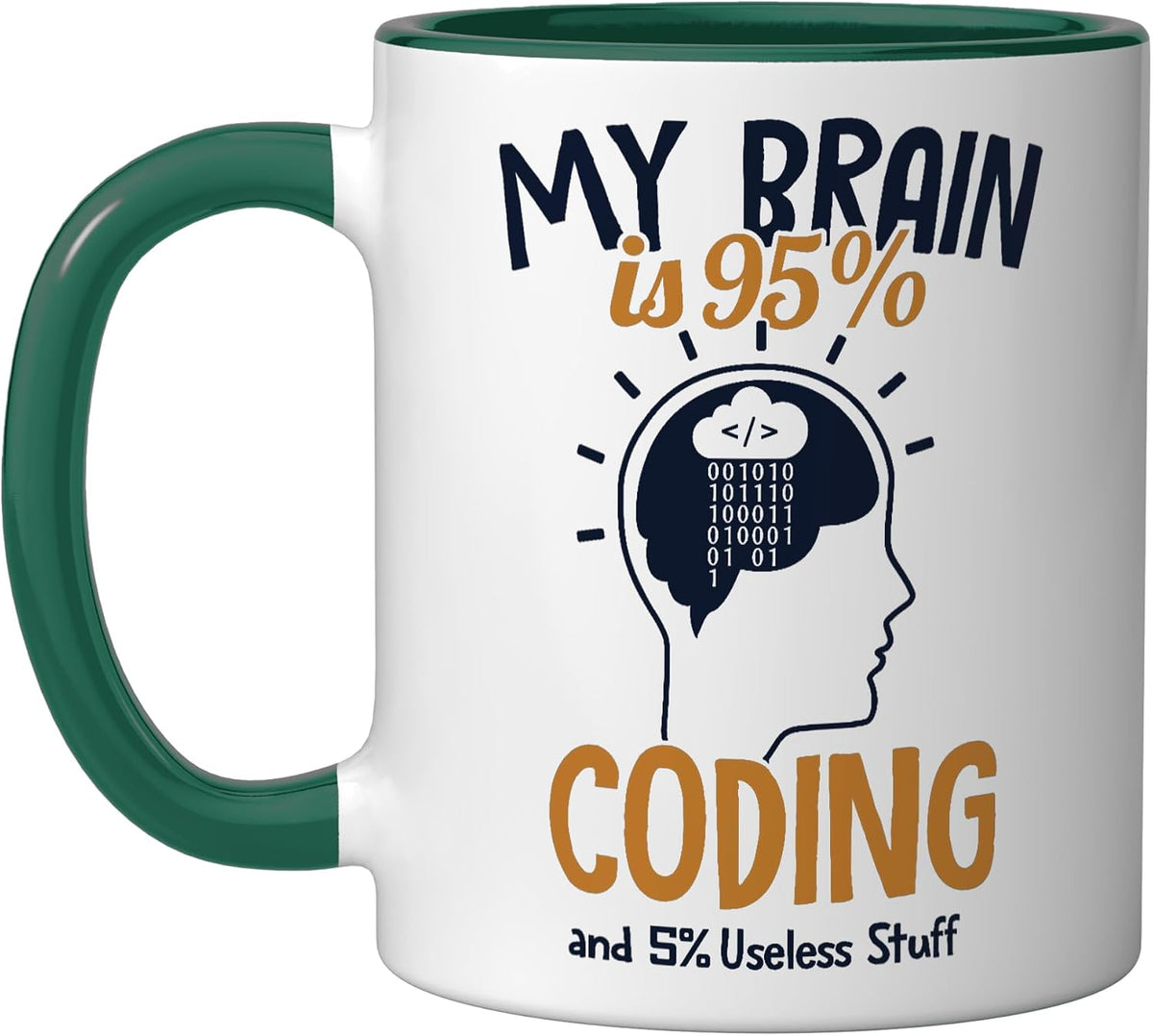 My Brain Is 95% Coding Full Stack Coder Software Developer Ceramic Mug