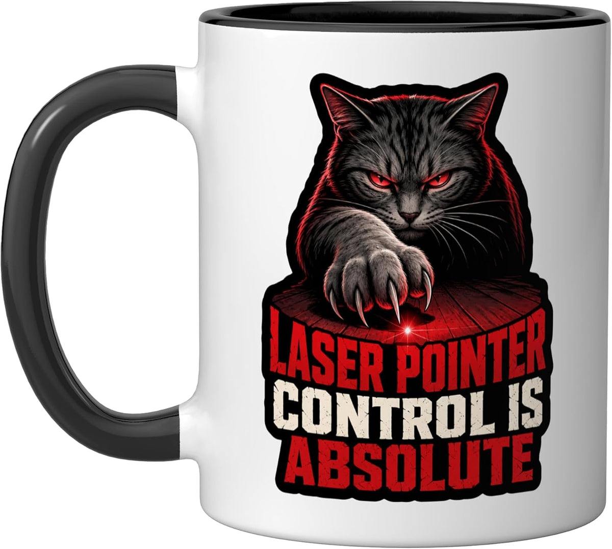 Cat Laser Pointer Control Feline Parent Kitty Humor Ceramic Mug