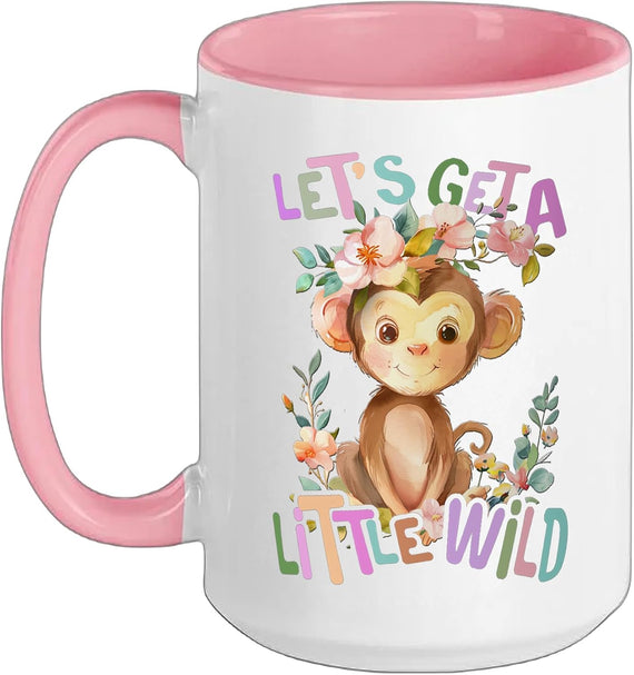 Baby Monkey With Flowers A Little Wild Ape Monkeys Ceramic Mug
