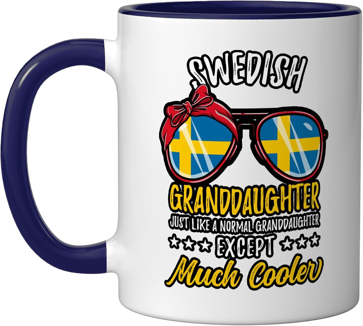 Cool Swedish Granddaughter Sunglasses Swedish Family Ceramic Mug