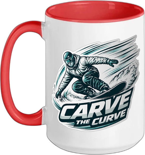 Carve The Curve Snowboard Snowboarding Snowboarder Fun Ceramic Mug