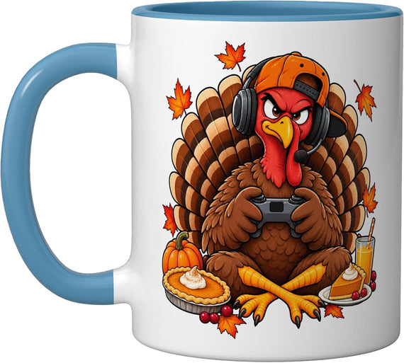 Gamer Turkey Video Game Controller Funny Gaming Thanksgiving Mug