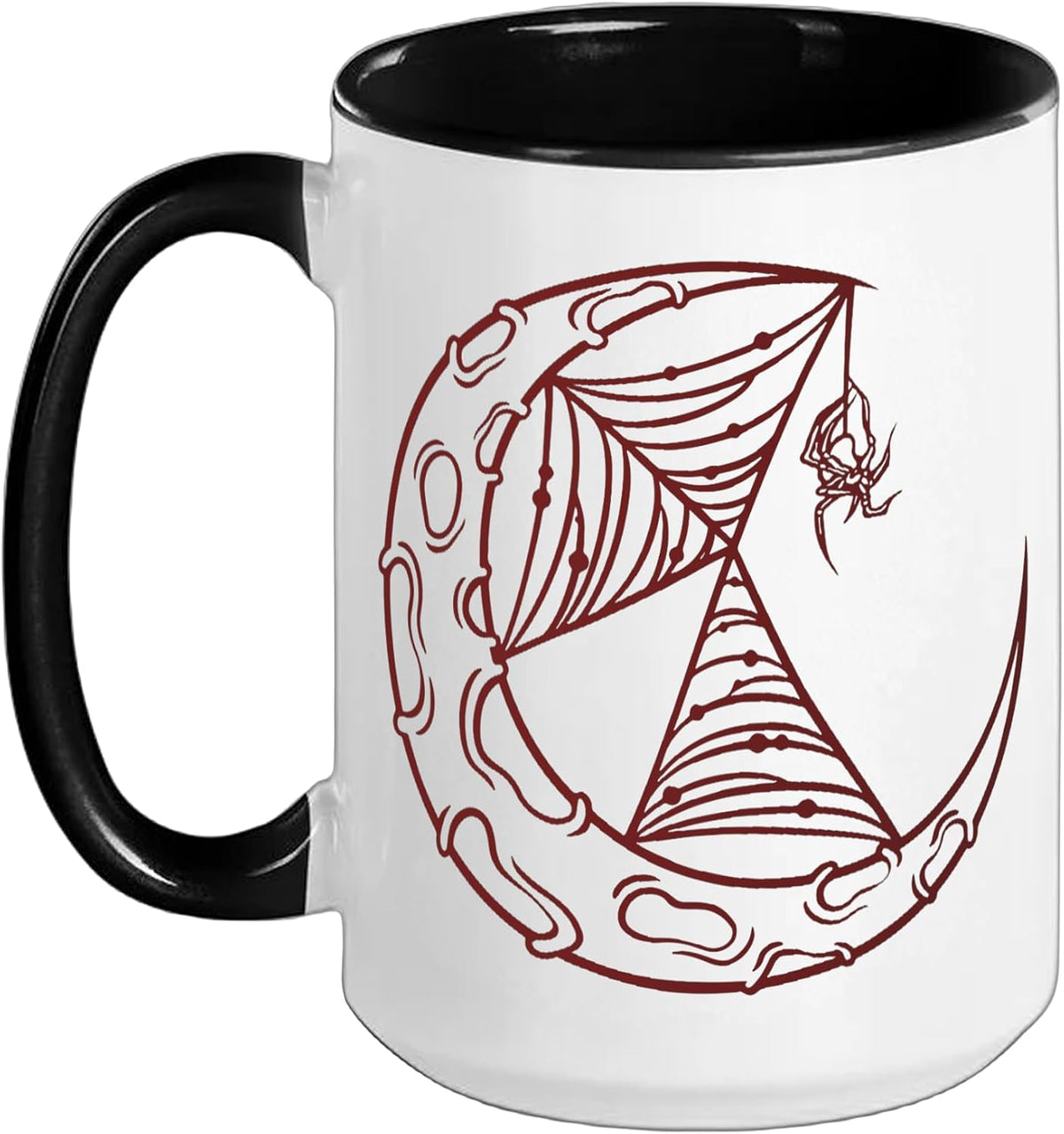 Goth Y2k Alt Fairy Grunge Emo Web Spider Crescent Moon Ceramic Mug