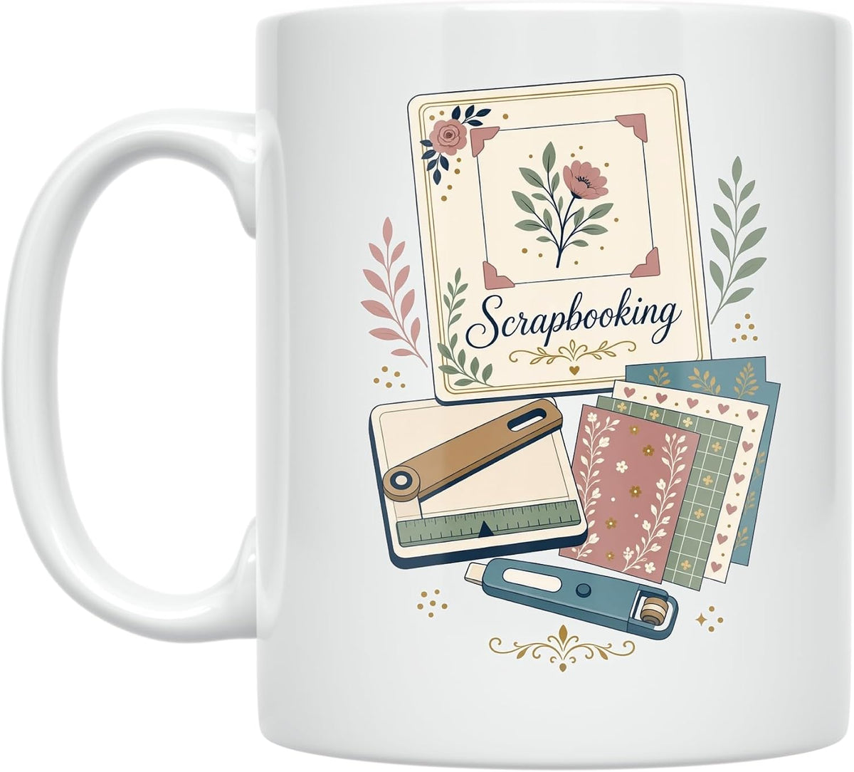 Scrapbooking Hobby Mug - Finished-Piece Cabinet Design - Ceramic Mug