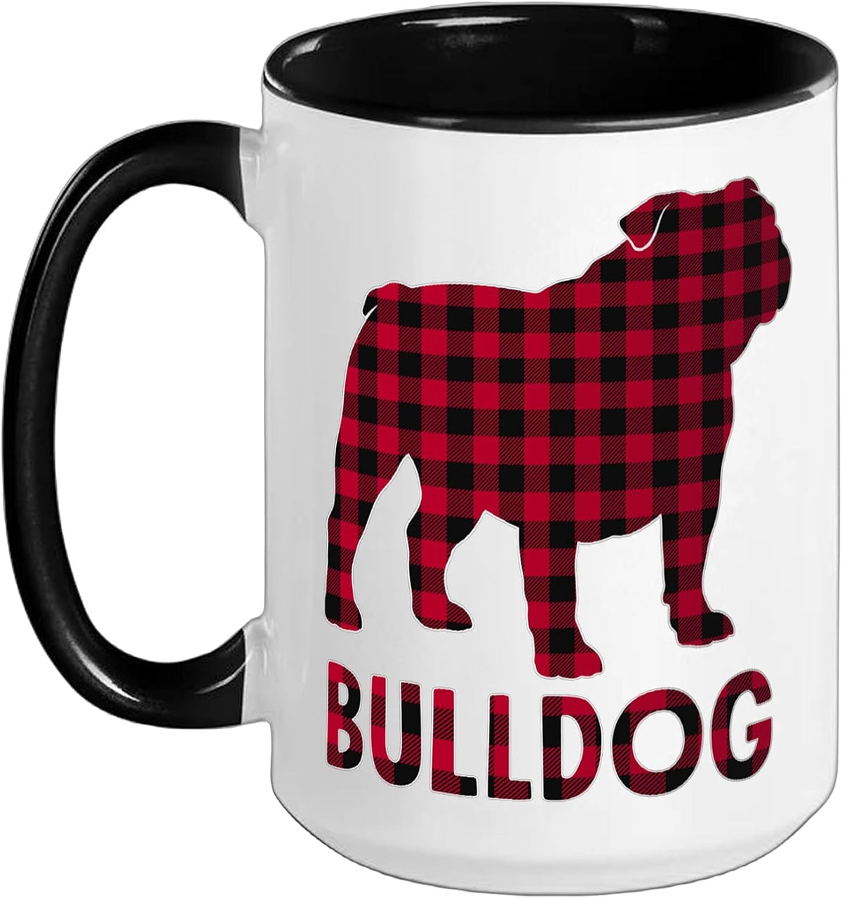 Bulldog Buffalo Plaid Dog Graphic Ceramic Mug