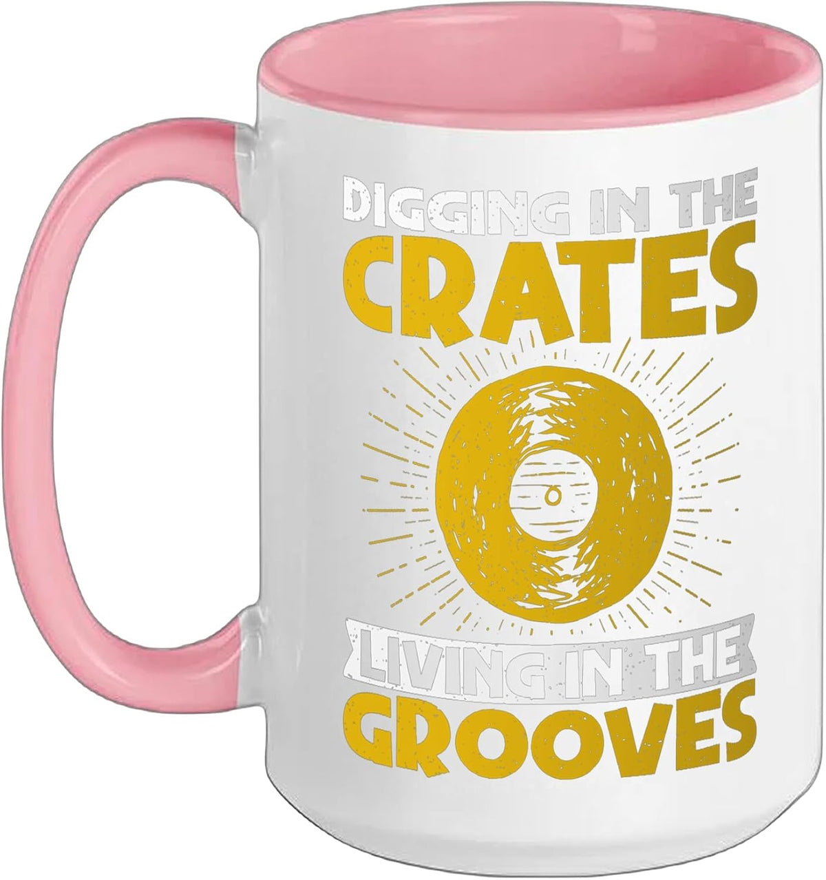 Digging In The Crates Living In The Grooves Vinyl Records Ceramic Mug