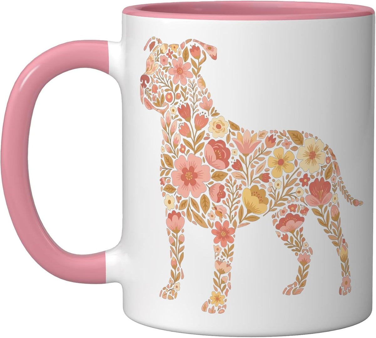Pitbull Floral Pittie Ceramic Mug