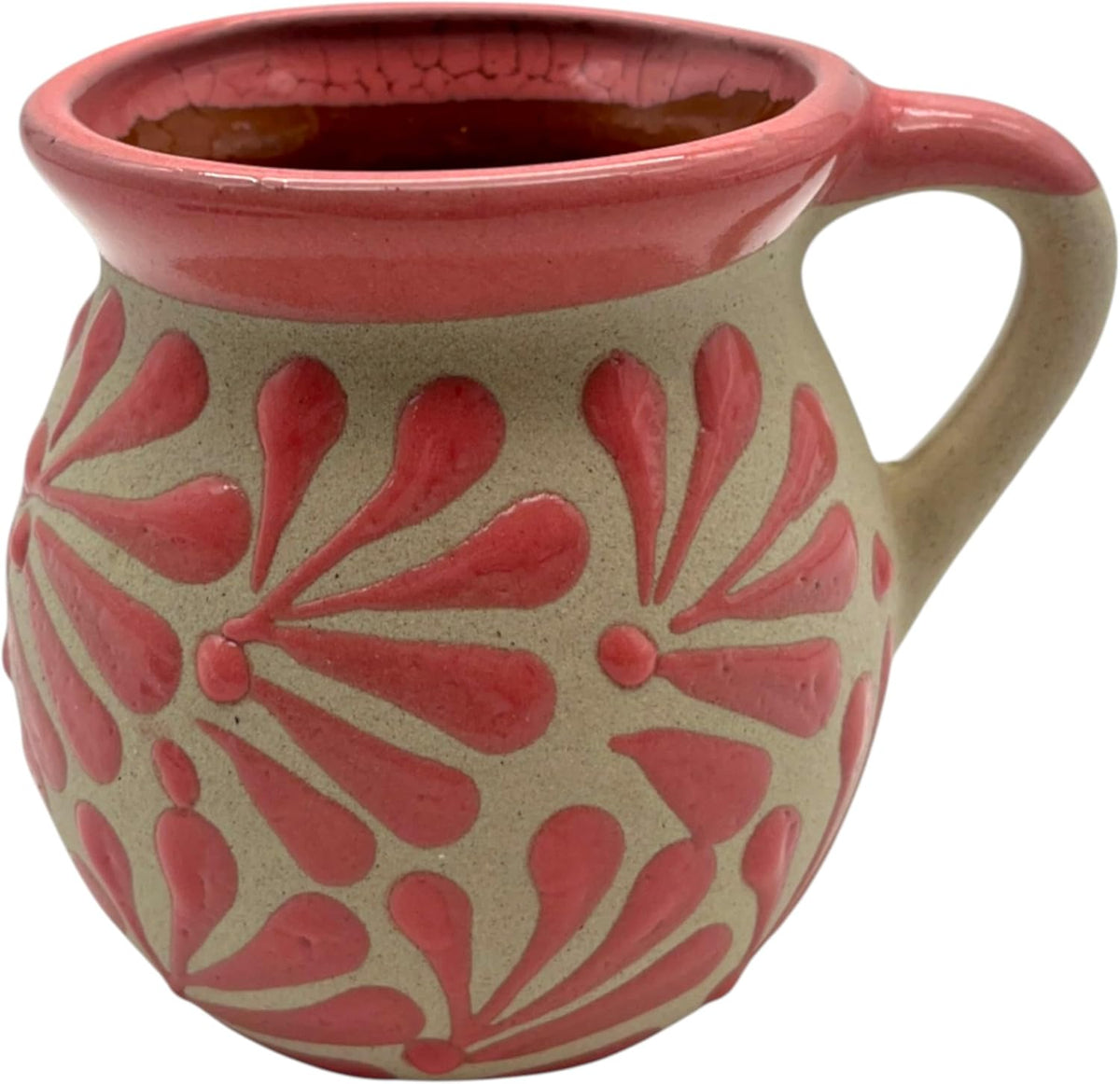 Pink Talavera Clay Mug, Mexican Folk Art (2) Ceramic Mug