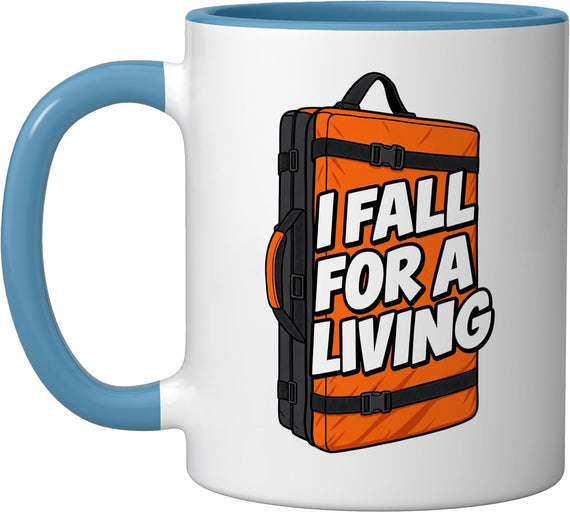 Bouldering I Fall for a Living Funny Climber Rock Climbing Ceramic Mug
