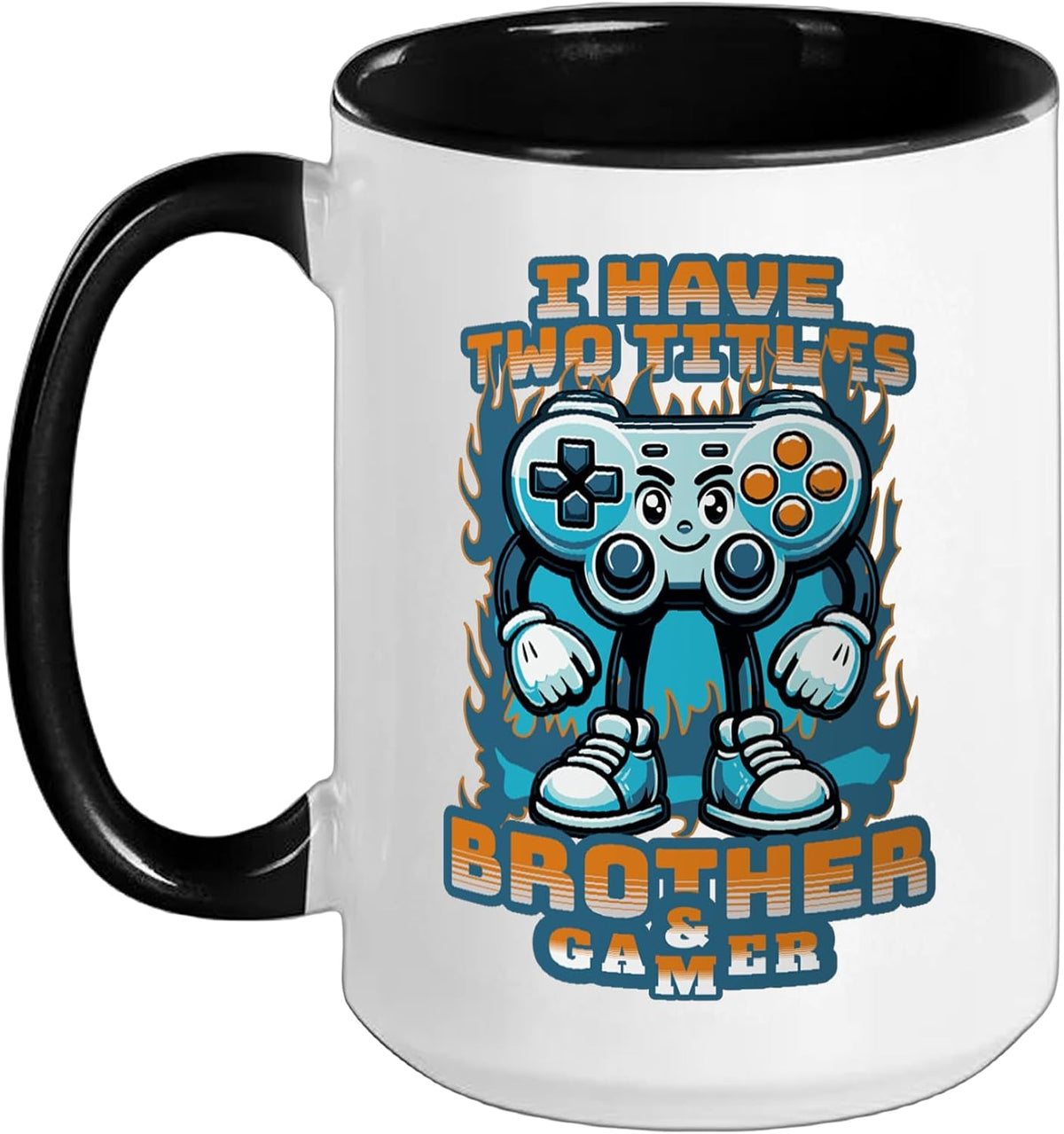 Two Titles Brother And Gamer – Cool Gaming Graphic Ceramic Mug