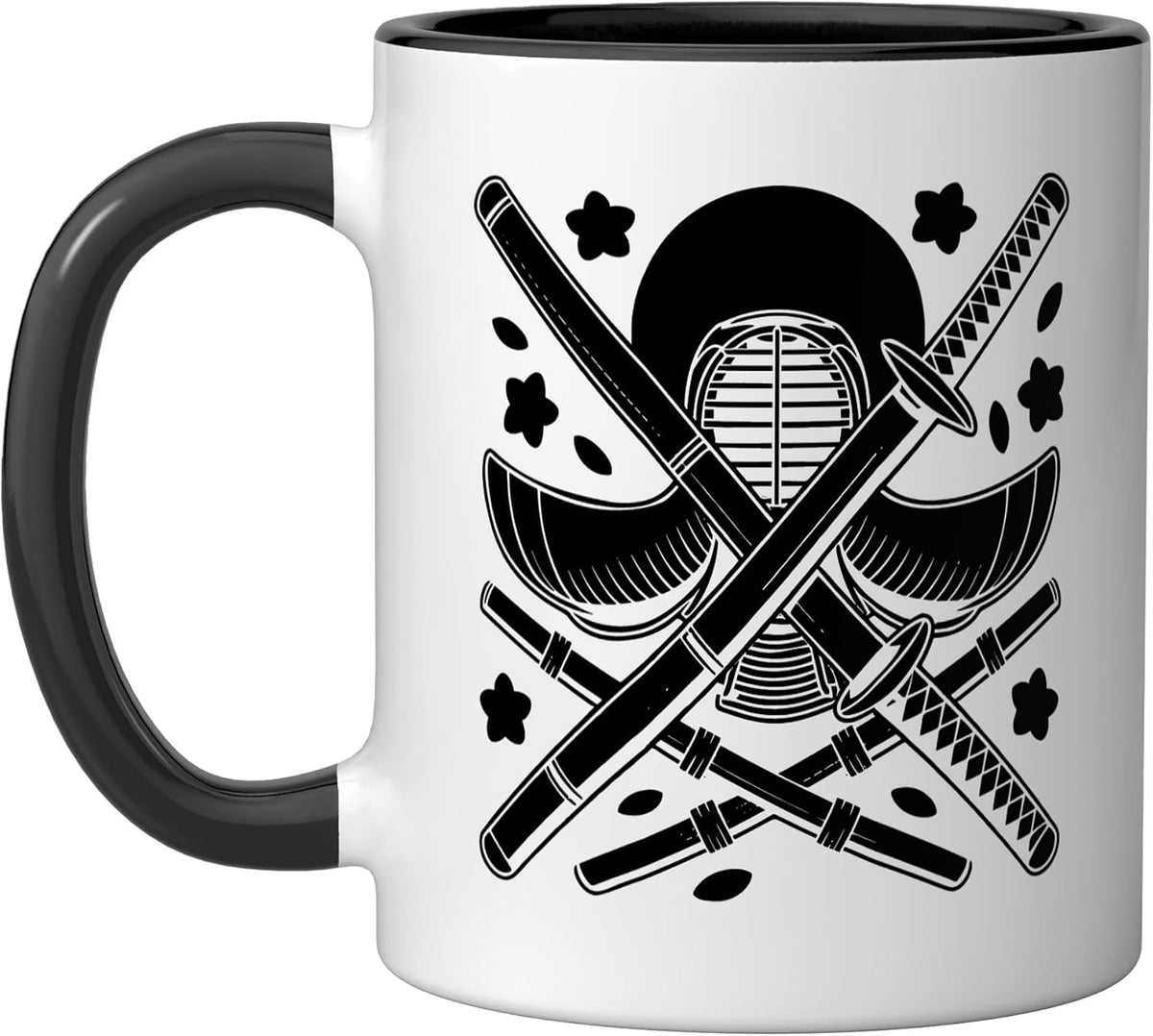 Japanese Kendo Bogu Armor Traditional Watercolor Art Ceramic Mug
