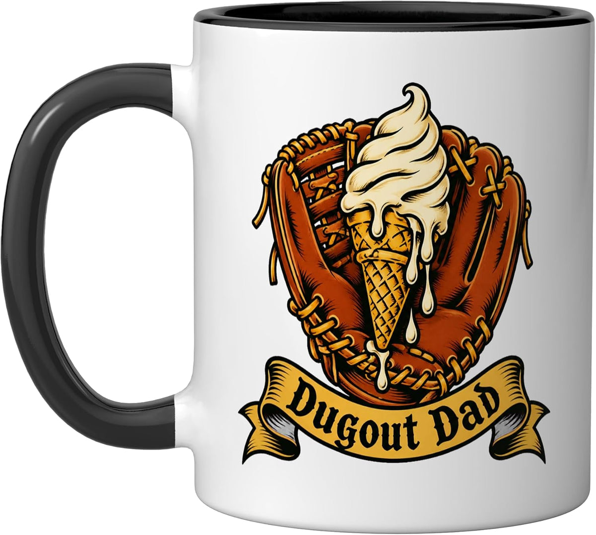 Dugout Dad Baseball Glove Retro Christmas Ceramic Mug