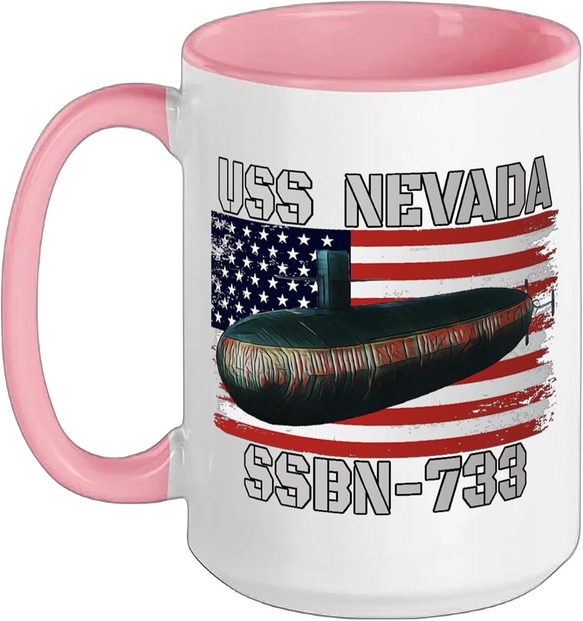 Submarine Uss Nevada Ssbn-733 Veteran Grandfather Dad Son Ceramic Mug