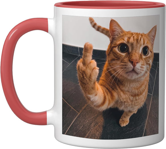 Cats Funny Orange Tabby Kitten Cat Meme Ceramic Mug