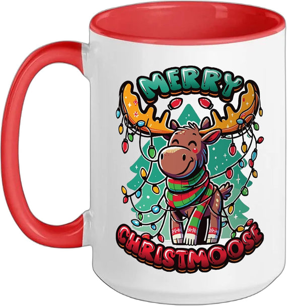 Merry Christmoose Xmas Tree Moose Christmas Ceramic Mug