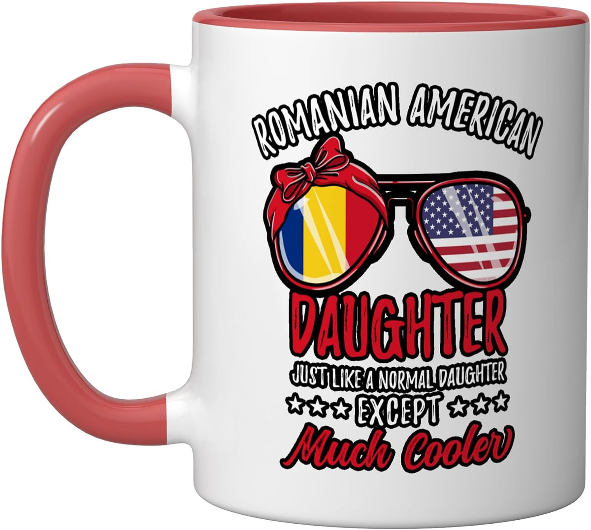 Cool Romanian American Daughter Romanian Family Christmas Ceramic Mug