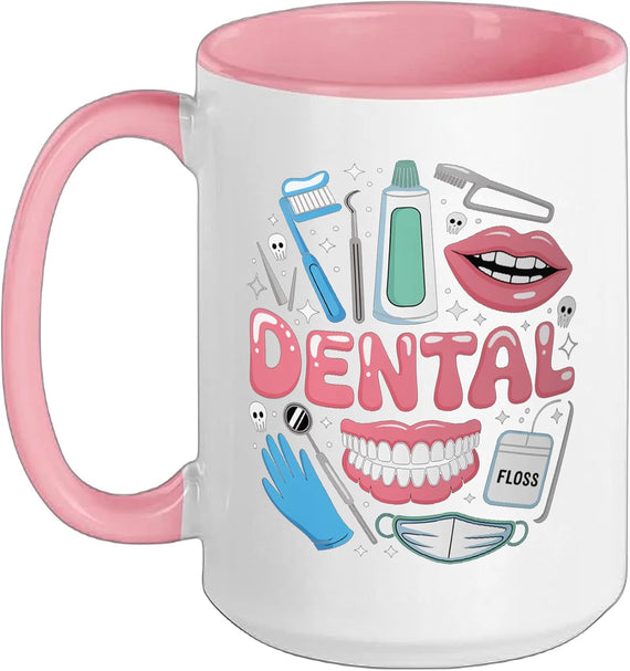Dental Doodle Letters Tooth Hygienist Ceramic Mug