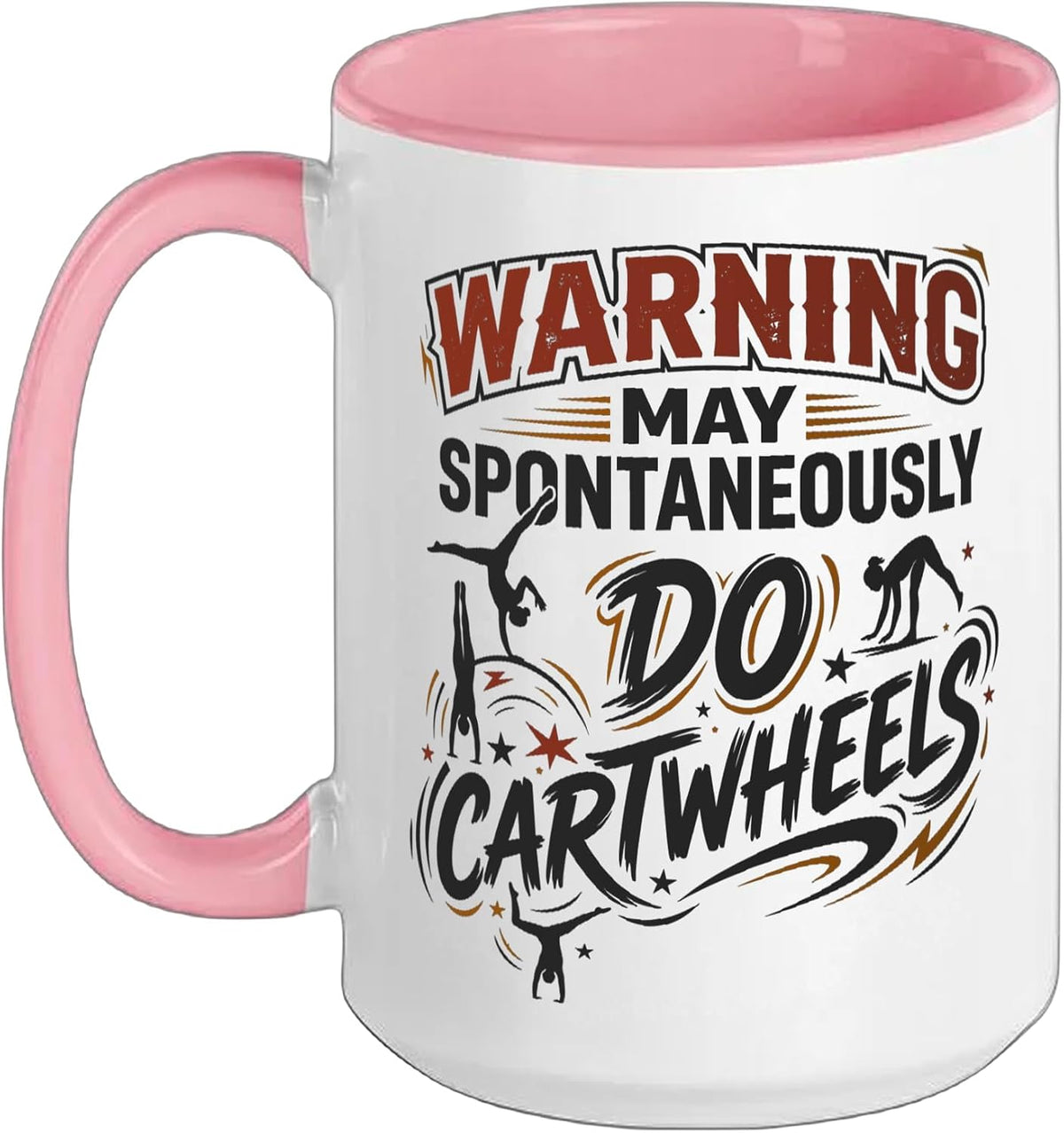 Warning May Spontaneously Do Cartwheels Gymnastics Ceramic Mug