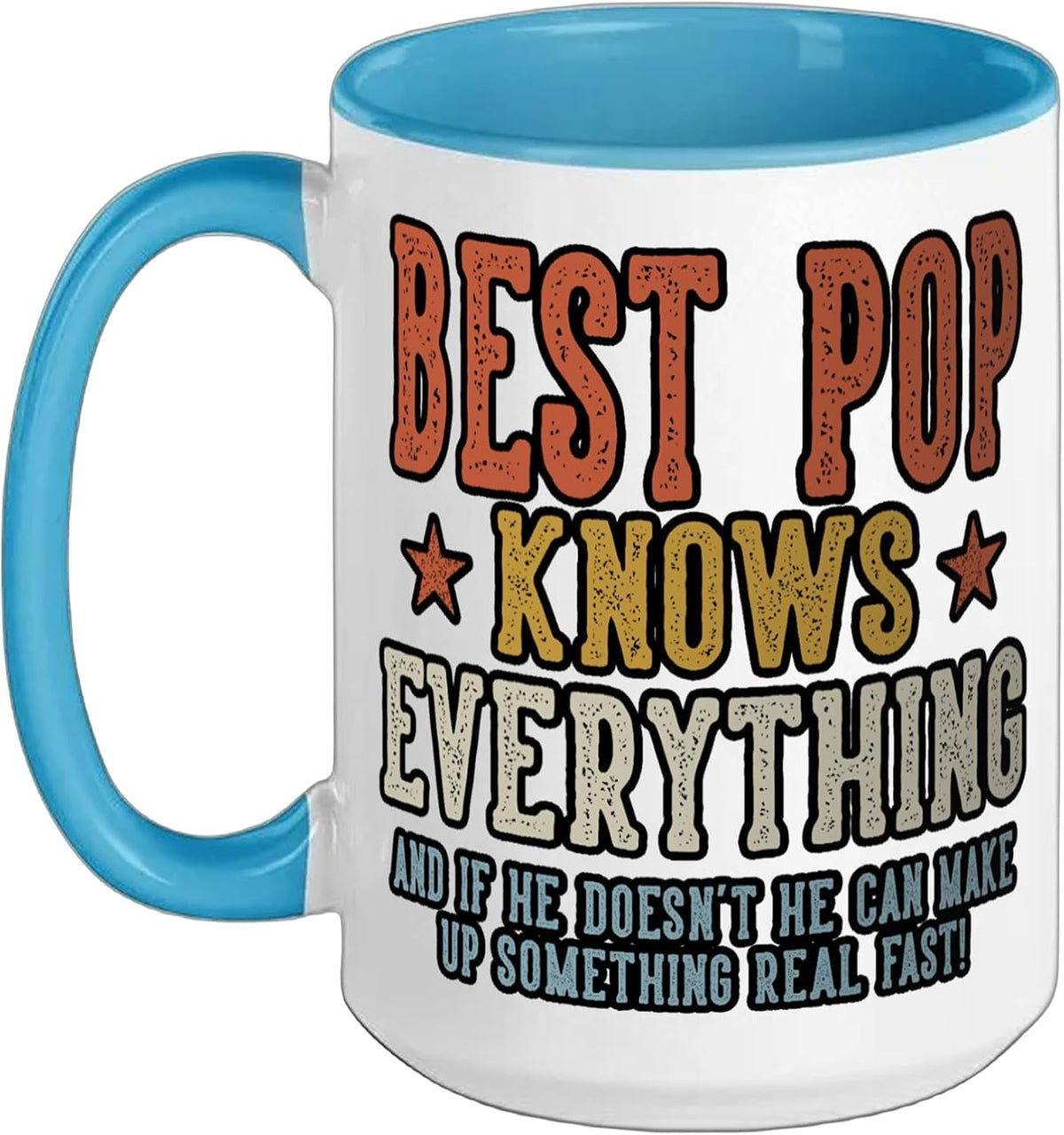 Best Pop Knows Everything Father's Day Retro Vintage Ceramic Mug