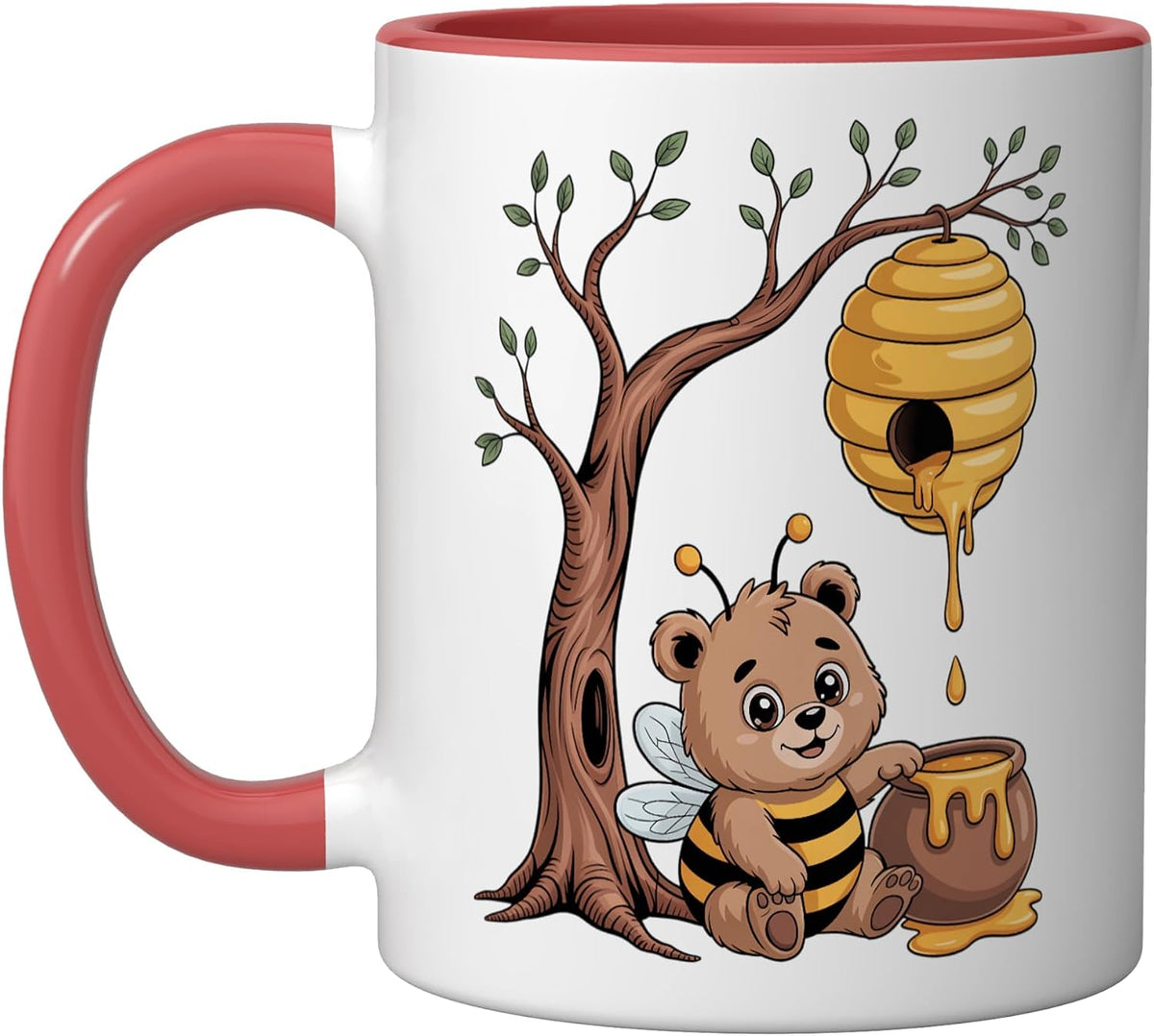 Sweet Bee Bear Beehive Honey Tree Forest Ceramic Mug