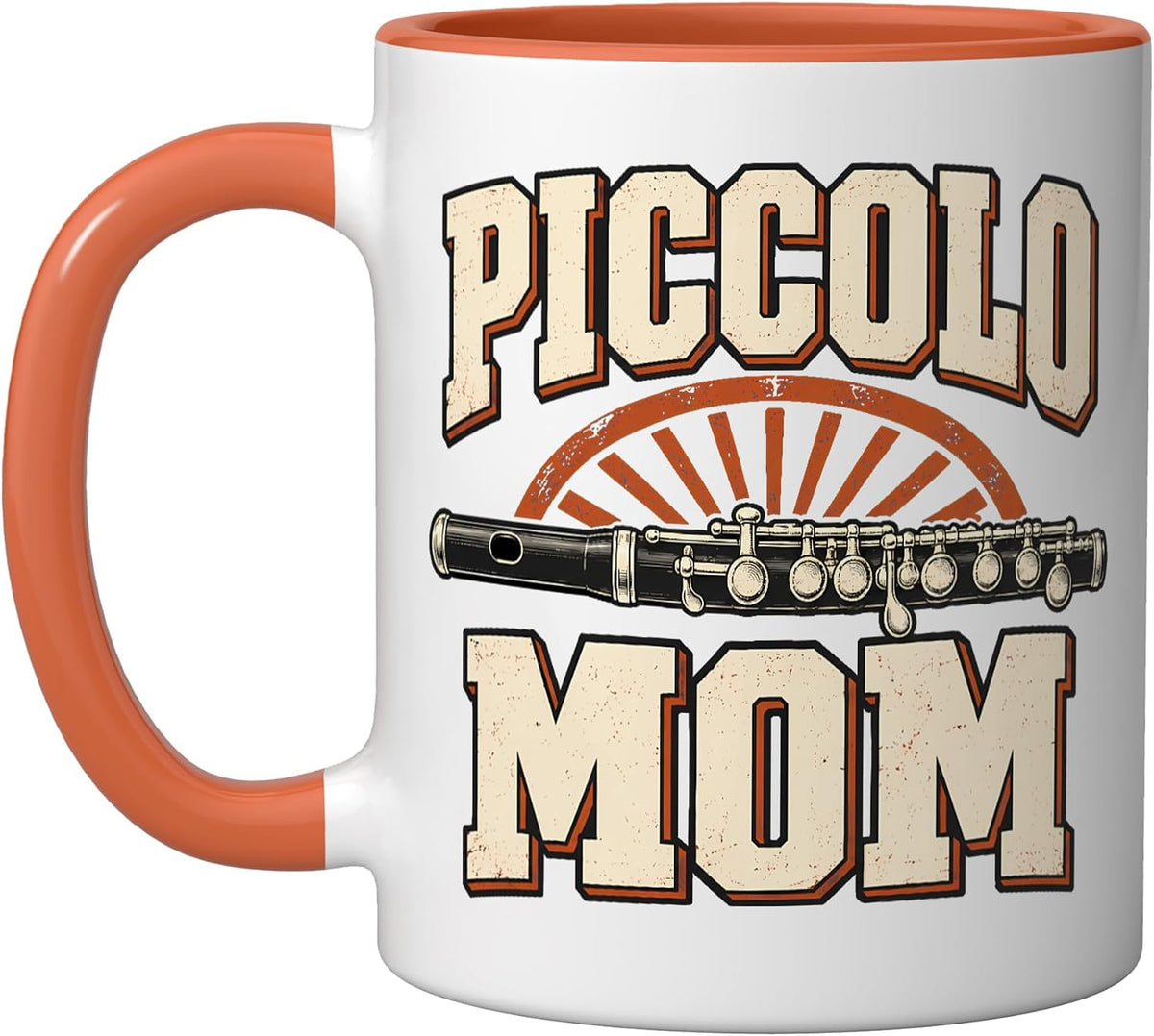 Piccolo Mom Flute Player Marching Band Christmas Ceramic Mug