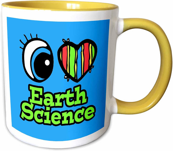 Bright Eye Heart I Love Earth Science Ceramic Mug