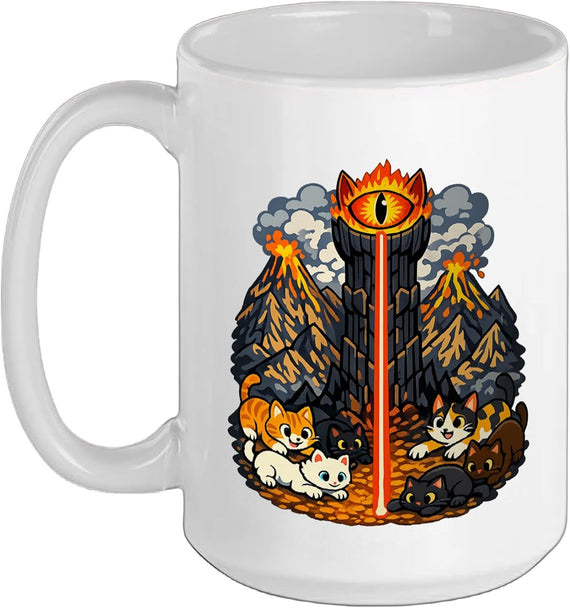 Eye Of Meowdor Cat Lover Magic Mystic Feline Art Ceramic Mug