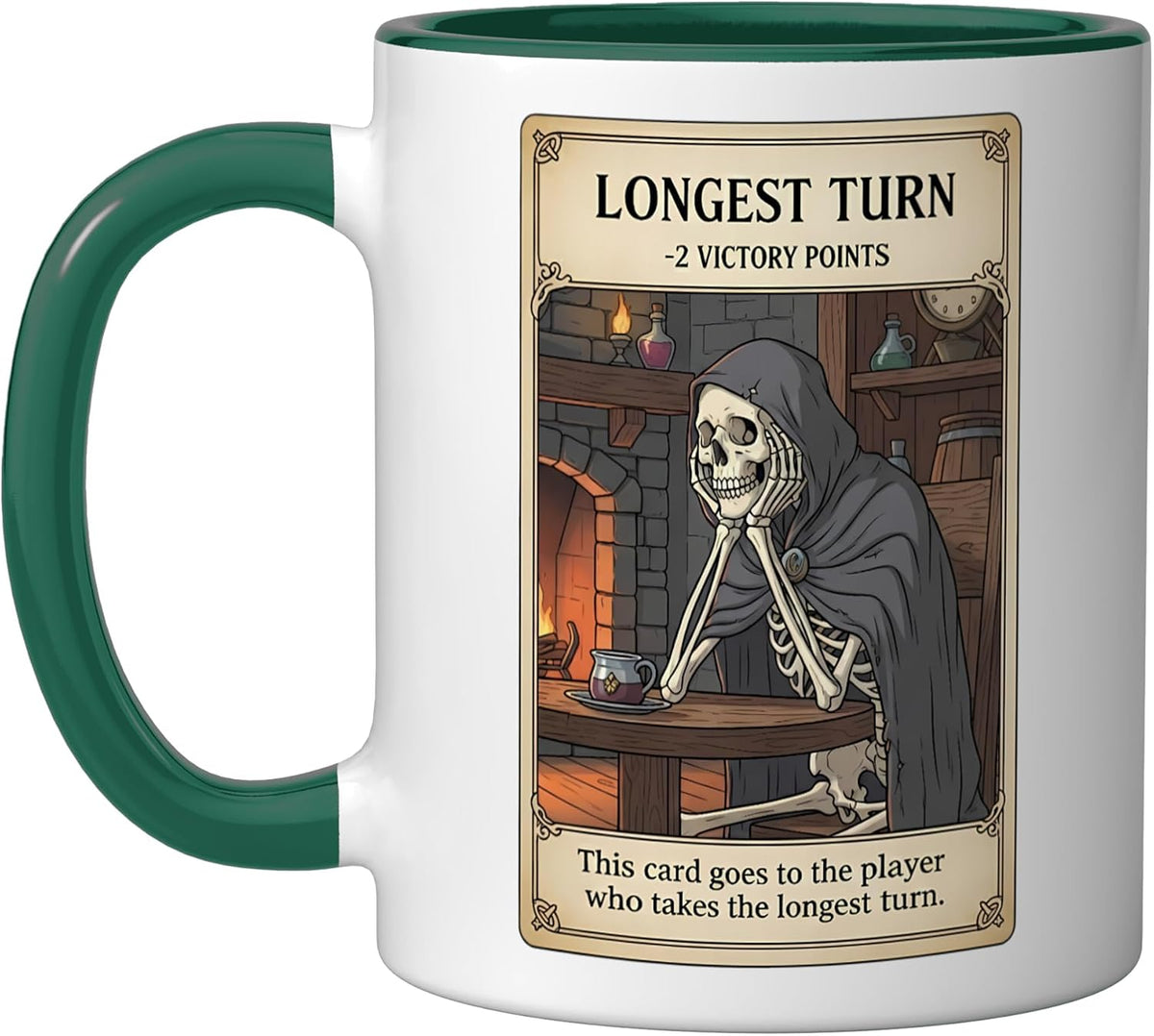 Longest Turn Card Funny Boardgame Tabletop Game Slow Ceramic Mug