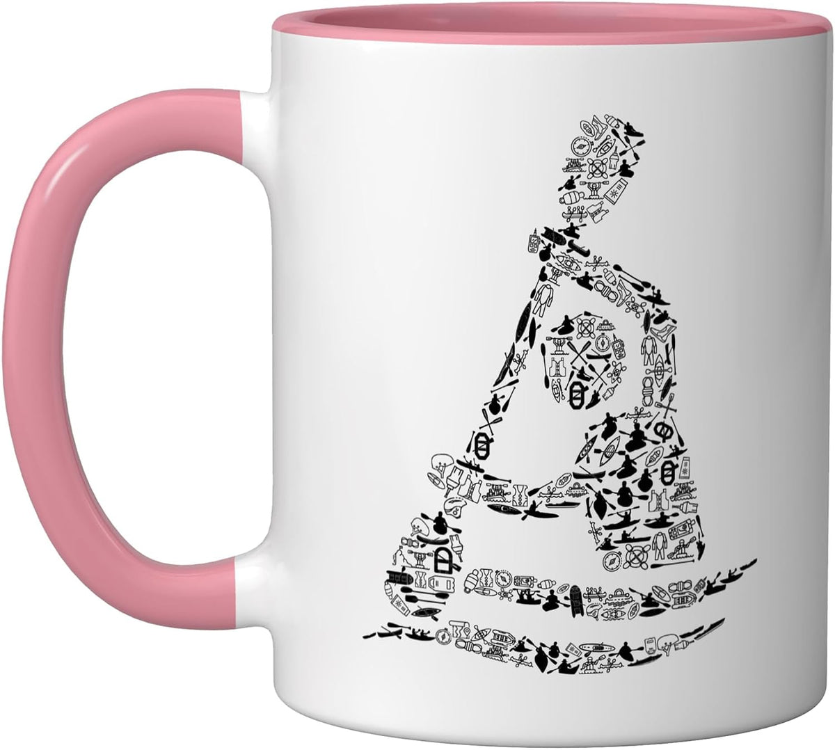 Shape Collage Kayak Stuff, Kayaker Stuff, Kayaking Ceramic Mug