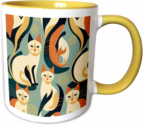 Cats Lounge Amid Mid-Century Modern Charm Ceramic Mug
