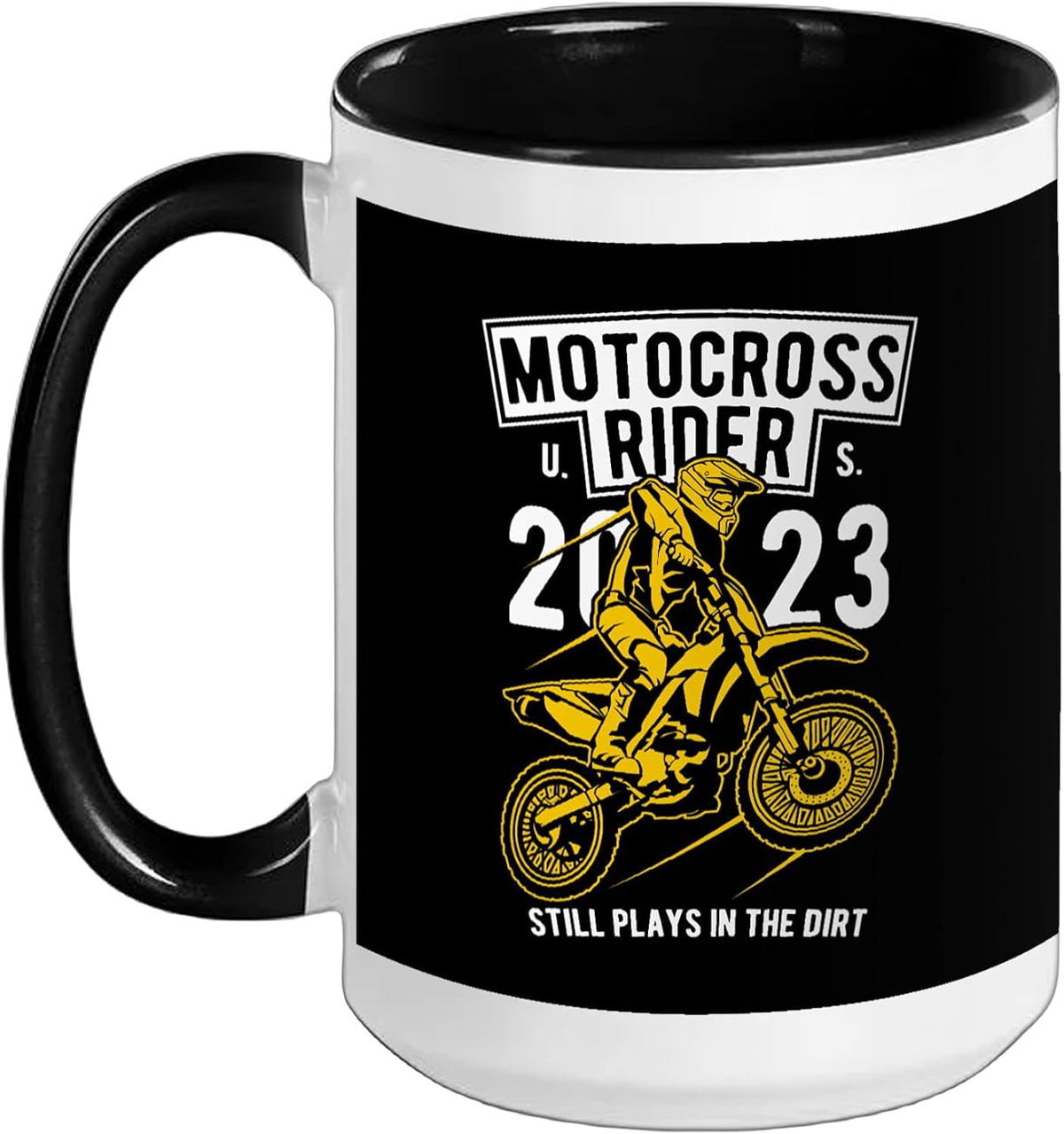 Motocross Dirt Bike Motorcycle Racing Design Ceramic Mug