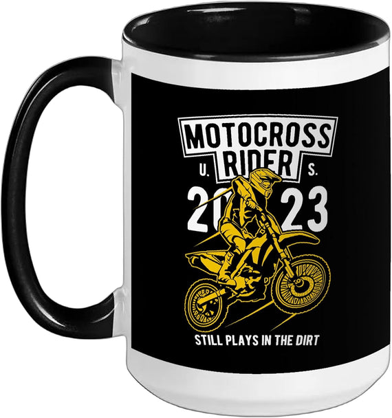 Motocross Dirt Bike Motorcycle Racing Design Ceramic Mug