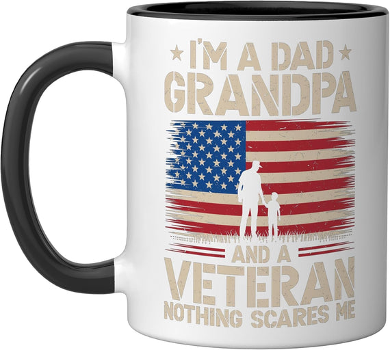 I'm A Dad Grandpa And Veteran Fathers Day Military Army Ceramic Mug