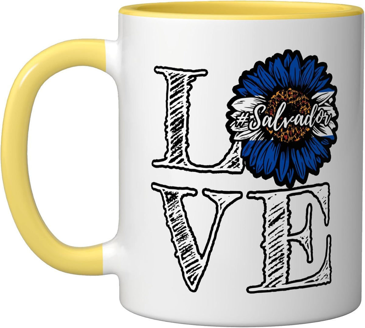 Sunflower Salvador Love Salvadoran Flag Ceramic Mug