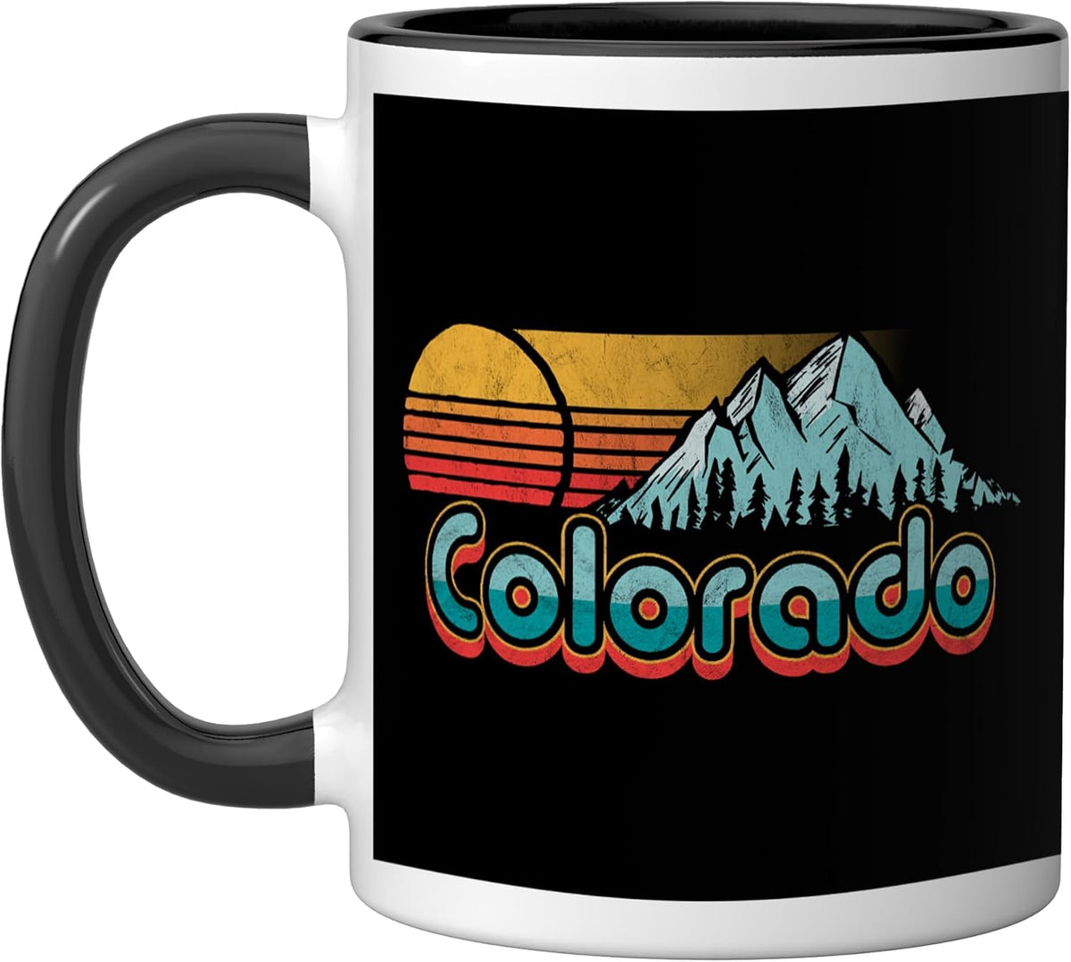 Retro Throwback Colorado Mountains Ceramic Mug