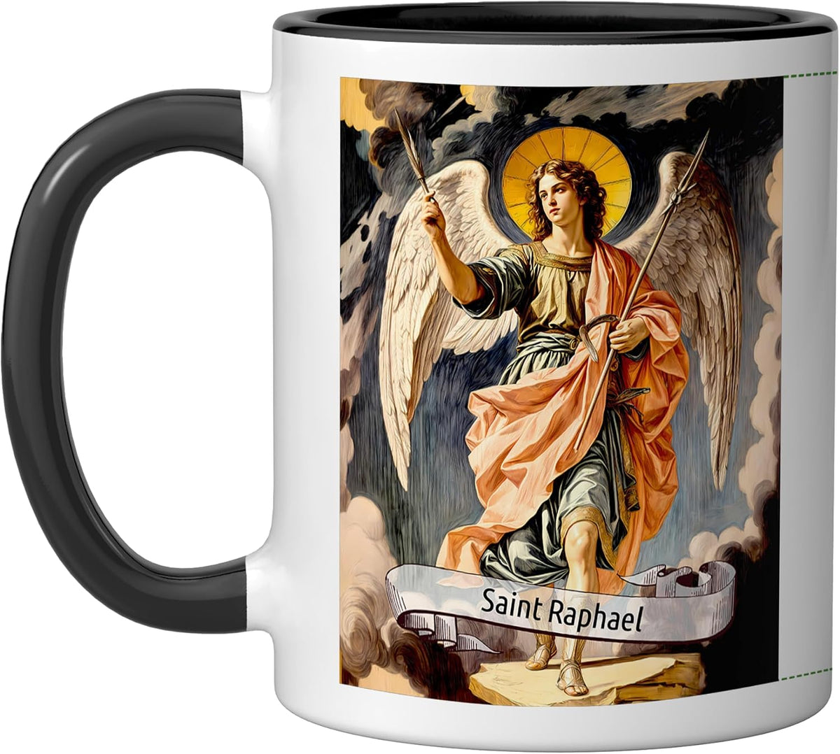 St Raphael Archangel, Catholic Saint Design Christian Gift Ceramic Mug